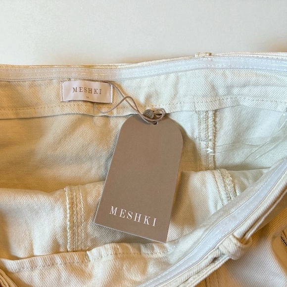 NWT Meshki Strapless Jean Mini Dress in Cream Medium - Picture 9 of 13